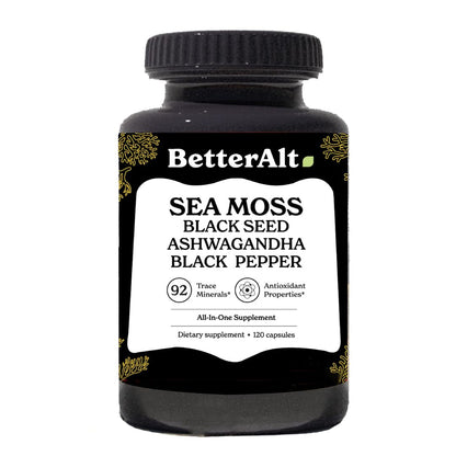 Better Alt Sea Moss Capsules- Irish Sea Moss with Black Seed Oil, Ashwagandha & Black - Maple Wellness Supplements