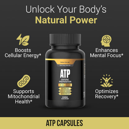 BETTER LIFE LAB ATP Supplement – Supports Cellular Energy Production, Mitochondrial Function & Active Lifestyles - Maple Wellness Supplements