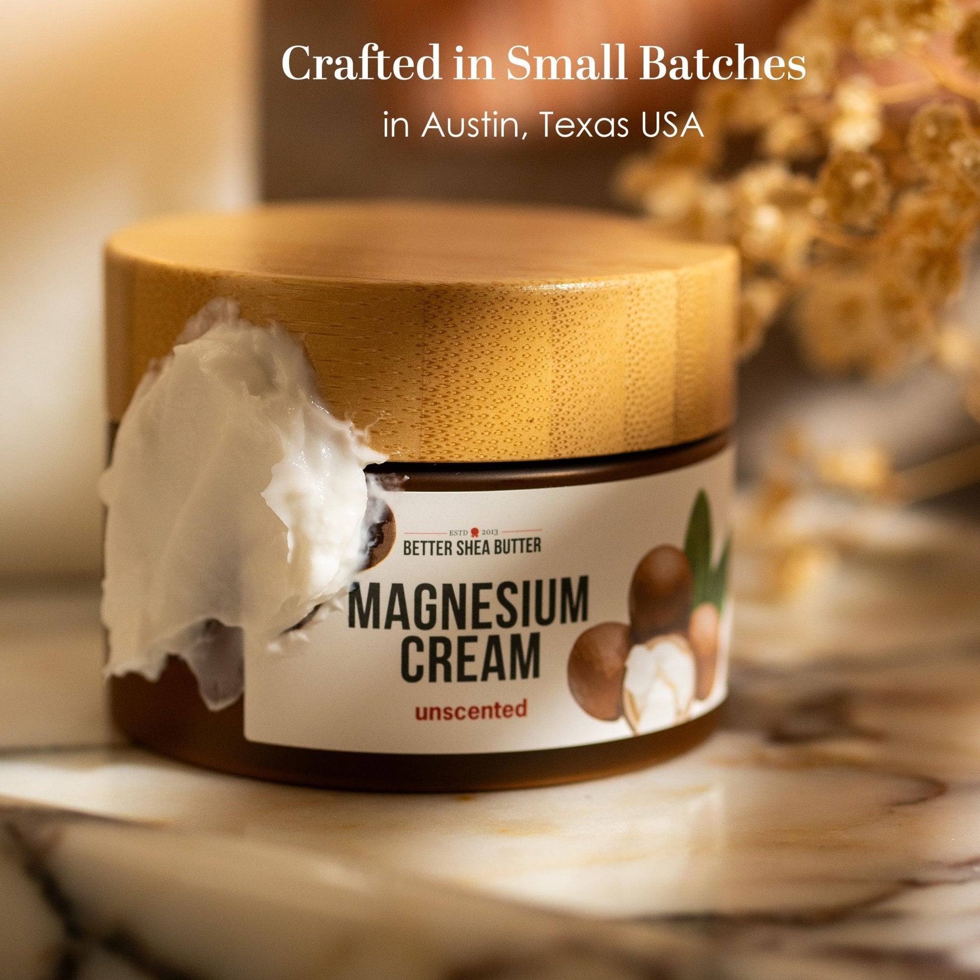 Better Shea Butter Magnesium Cream for Leg Cramps | Relieves Muscle Tension | Night Lotion Safe for Pregnancy, Kids and Babies | Organic and Natural Ingredients | Vegan, Made in USA | (Unscented) - Maple Wellness Supplements