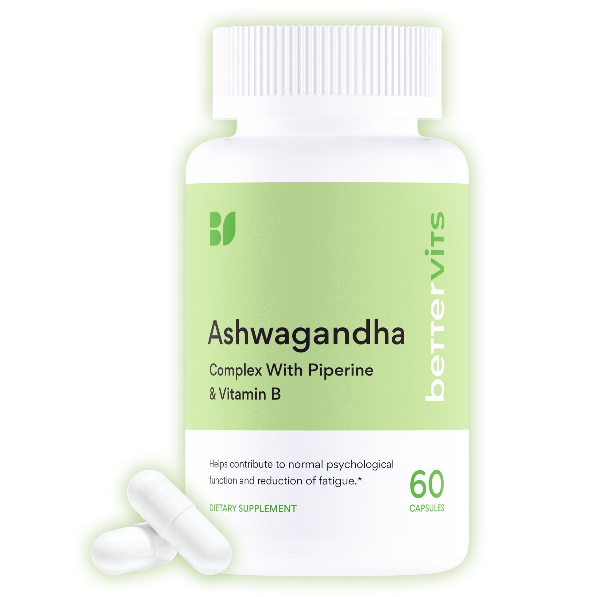Bettervits Ashwagandha Complex with Passion Flower and Vitamin B – KSM-66® Organic Root Extract 800 mg – Supports Calm, Energy and Emotional Balance – 60 Capsules - Maple Wellness Supplements