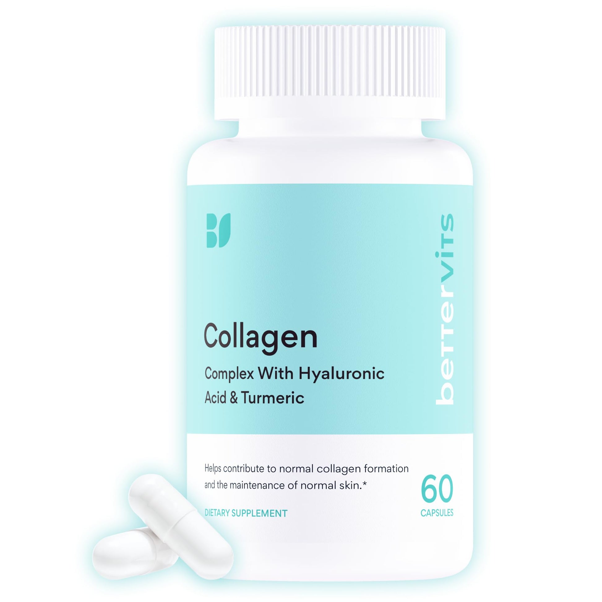 Bettervits Collagen Peptides Complex with Hyaluronic Acid & Turmeric | Hydrolyzed Marine Collagen Supplements for Women & Men | Collagen with Vitamin C - Maple Wellness Supplements