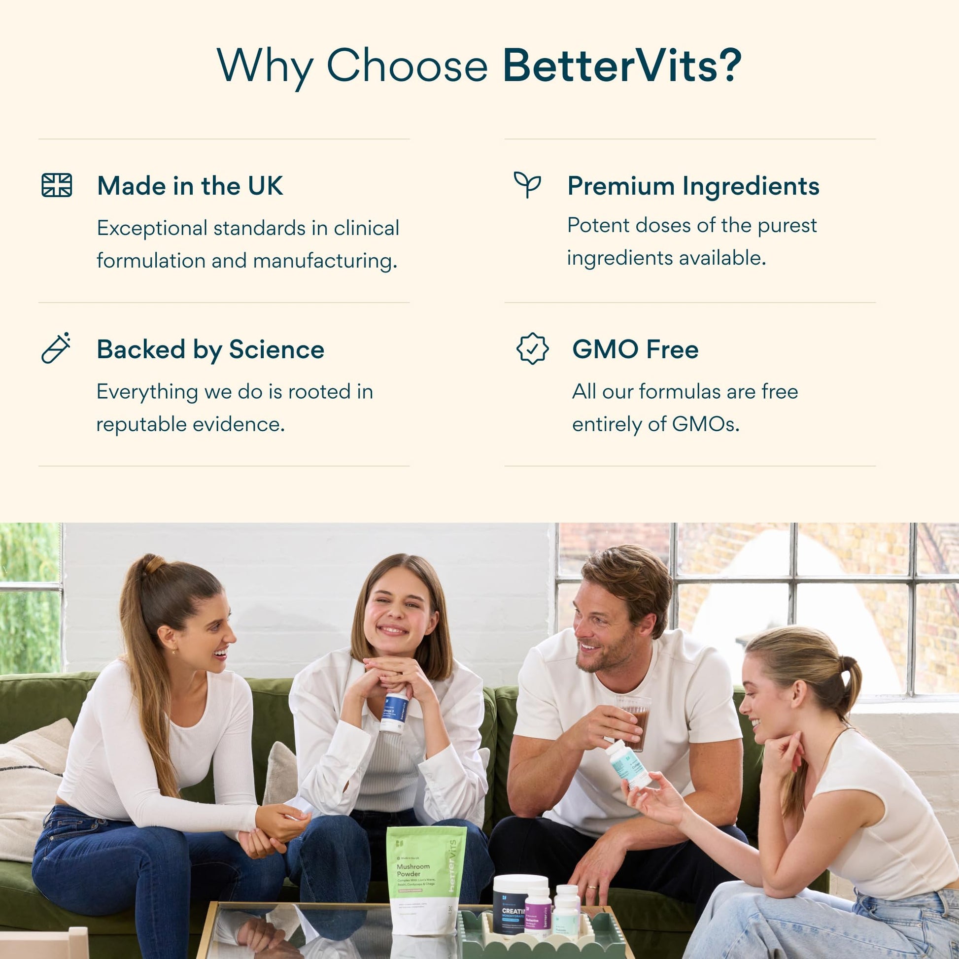 Bettervits Probiotics for Women & Men – 75 Billion CFU | Digestive Health and Gut Support Prebiotic | 14 Clinically Studied Strains with Vitamin B12, - Maple Wellness Supplements