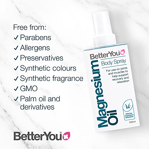 BetterYou Magnesium Oil Body Spray, Pure and Natural Source of Magnesium Chloride - Maple Wellness Supplements