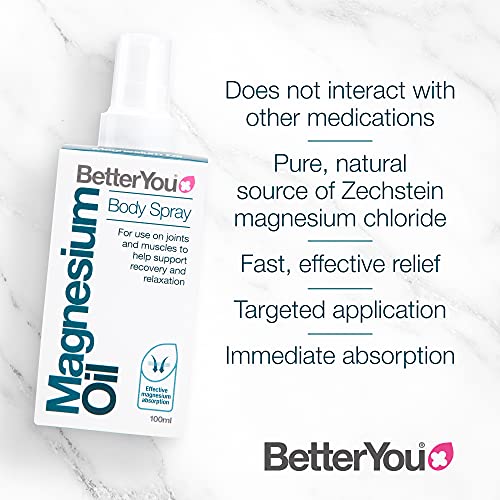 BetterYou Magnesium Oil Body Spray, Pure and Natural Source of Magnesium Chloride - Maple Wellness Supplements