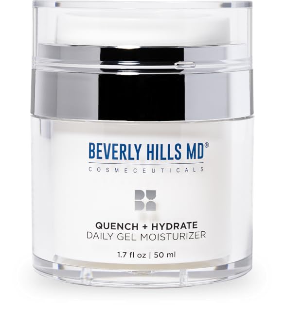 Beverly Hills MD Quench + Hydrate Daily Gel Moisturizer- Visibly Smooth, Plump, Hydrate Face & Neck for Wrinkles, Sagging- Skin Smoothing & Re-Energizing- Visibly Reduce Signs of Aging w/Niacinamide - Maple Wellness Supplements