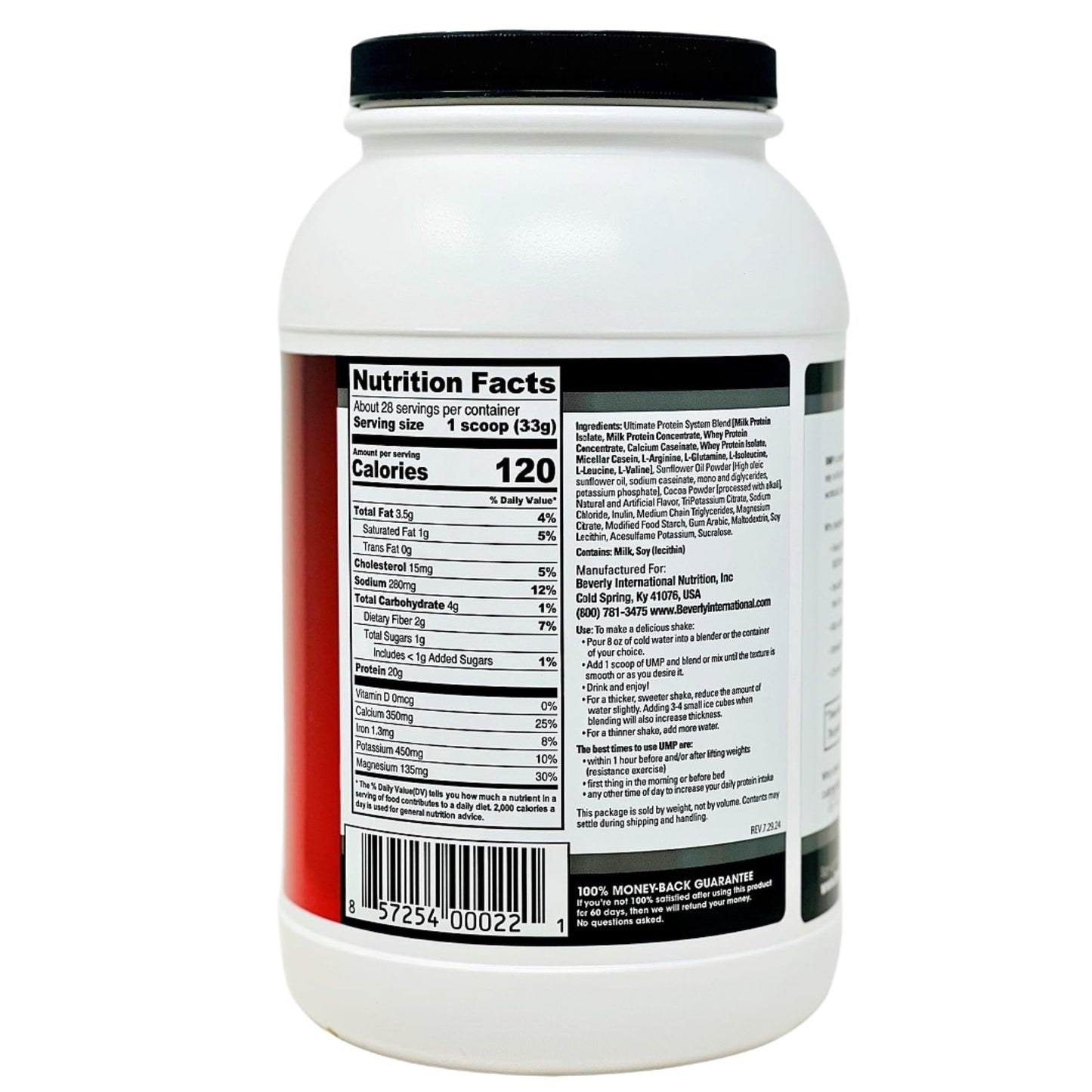 Beverly International UMP Protein Powder, Chocolate. Unique Whey-Casein Ratio Builds Lean Muscle. Easy to Digest. No Bloat. (32.8 oz) 2lb .8 oz - Maple Wellness Supplements