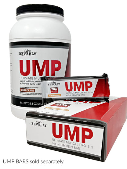 Beverly International UMP Protein Powder, Chocolate. Unique Whey-Casein Ratio Builds Lean Muscle. Easy to Digest. No Bloat. (32.8 oz) 2lb .8 oz - Maple Wellness Supplements