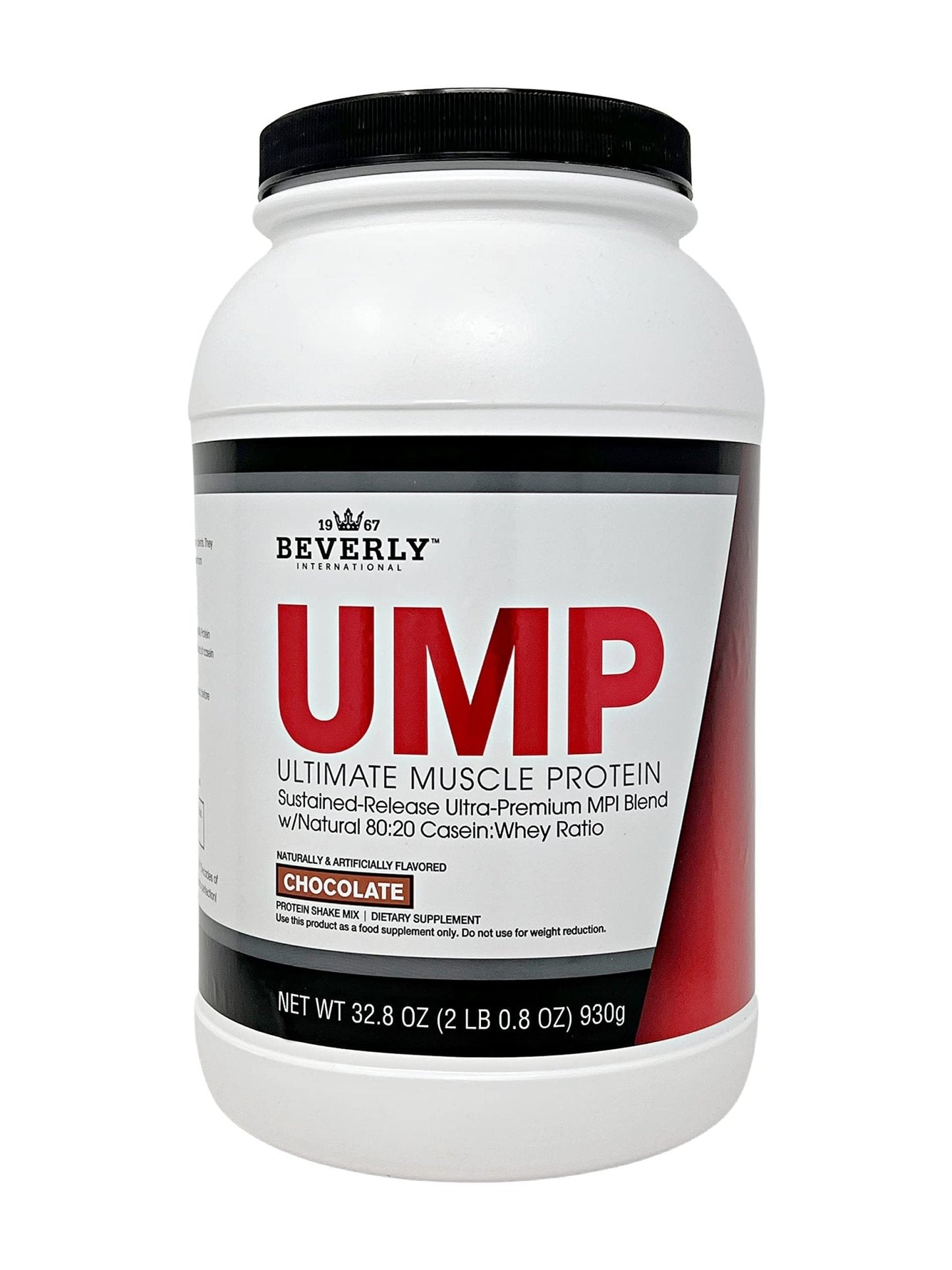 Beverly International UMP Protein Powder, Chocolate. Unique Whey-Casein Ratio Builds Lean Muscle. Easy to Digest. No Bloat. (32.8 oz) 2lb .8 oz - Maple Wellness Supplements