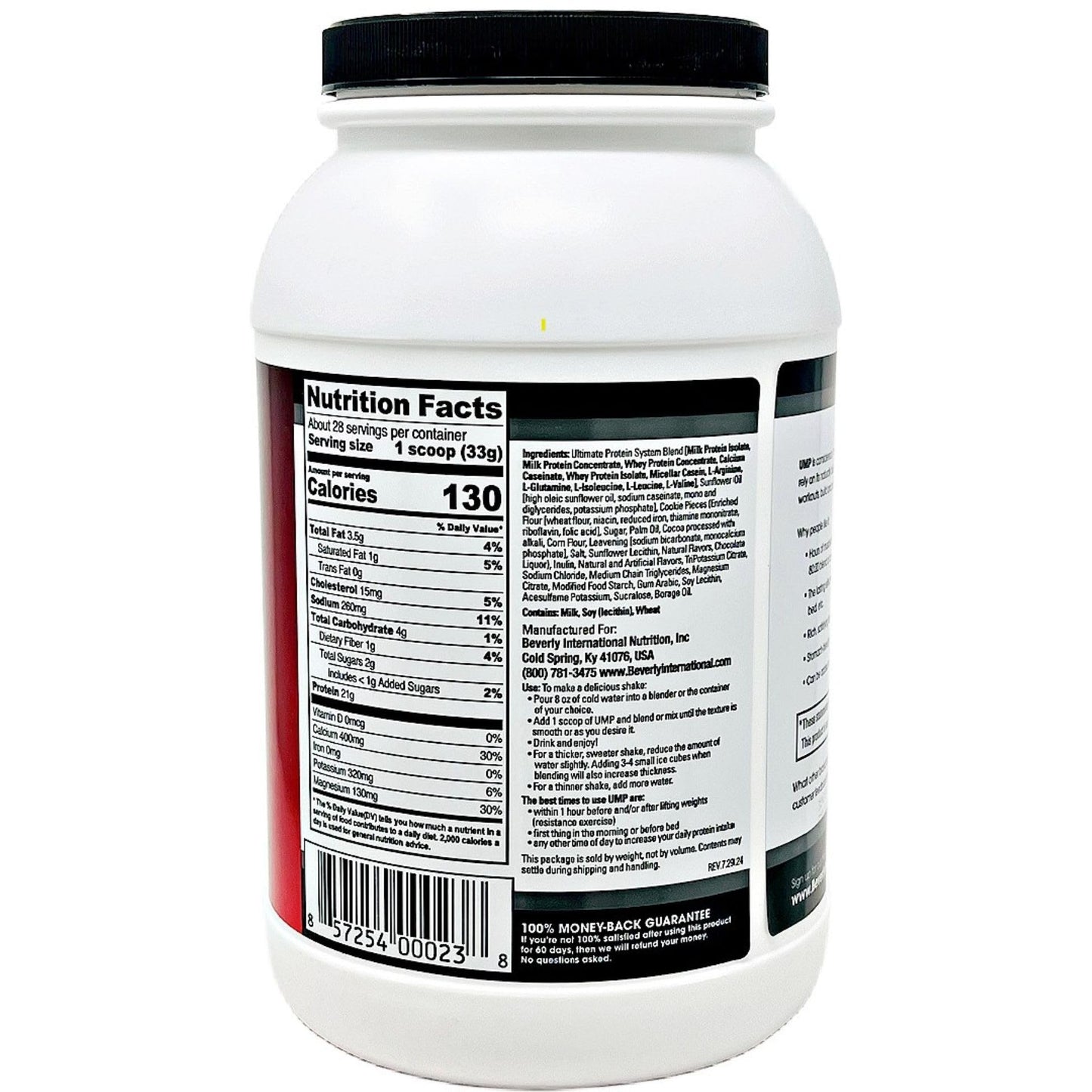 Beverly International UMP Protein Powder, Cookies & Cream. Unique Whey-Casein Ratio Builds Lean Muscle. Easy to Digest. No Bloat. (32.8 oz) 2lb .8 oz - Maple Wellness Supplements