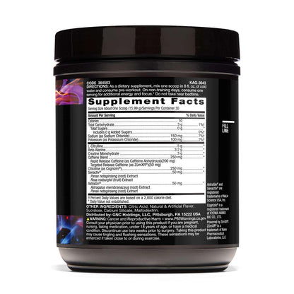 BEYOND RAW LIT V2 Clinical Strength Pre Workout Powder, Hits Harder, Bigger Pumps, Caffeine, L-Citrulline, Creatine, Blue Raspberry, 30 Servings - Maple Wellness Supplements