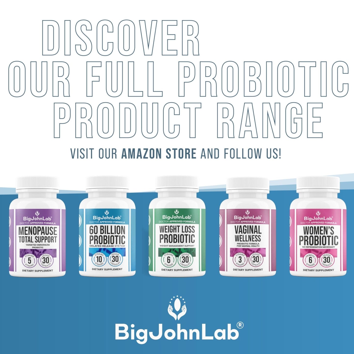 BIGJOHNLAB® - Menopause Total Support – Advanced Probiotic Formula with 5 Strains & 15 Billion CFU, Resveratrol, Black Cohosh, Acacia Fiber, Non-GMO & 100% Vegetarian - Maple Wellness Supplements