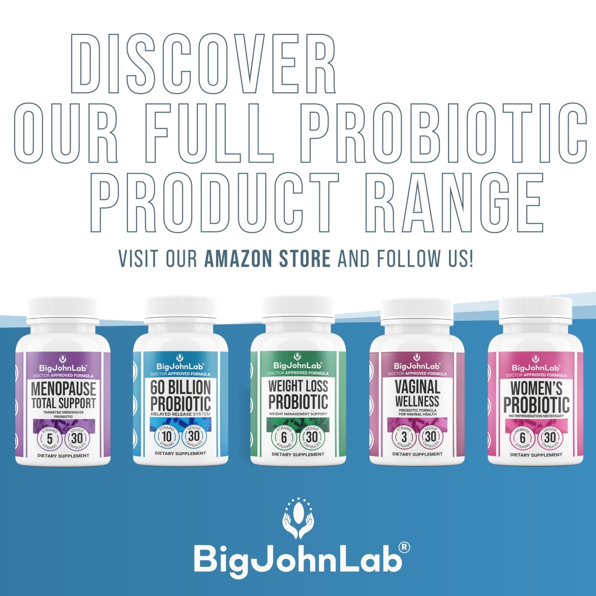 BIGJOHNLAB® - Menopause Total Support – Advanced Probiotic Formula with 5 Strains & 15 Billion CFU, Resveratrol, Black Cohosh, Acacia Fiber, Non-GMO & 100% Vegetarian - Maple Wellness Supplements