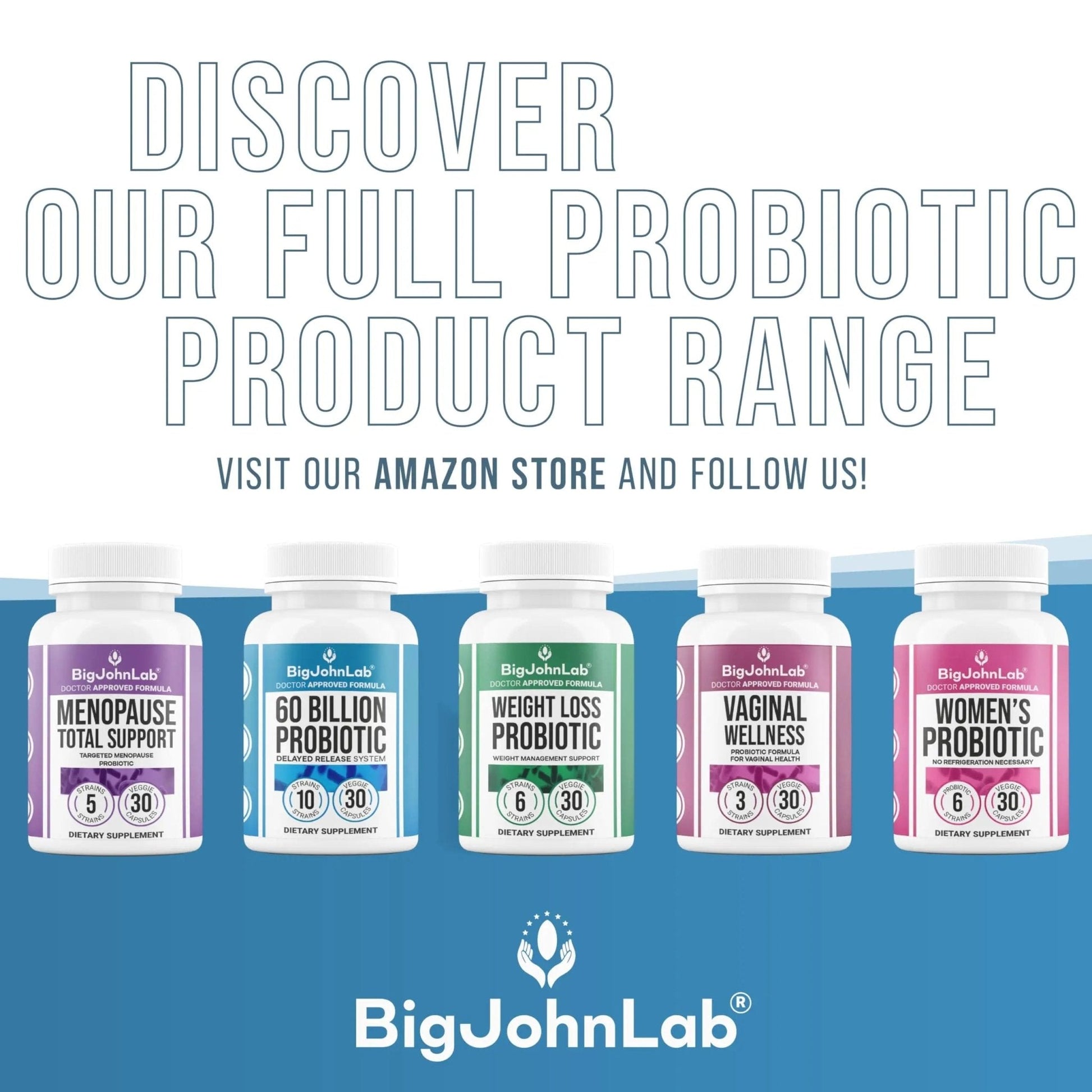 BIGJOHNLAB® - Probiotics for Weight Management & Bloating - 6 Probiotic Strains - Prebiotics - Key Ingredient Cayenne & Green Tea - Supports Gut Health - Weight Management for Women & Men - 30 CT - Maple Wellness Supplements