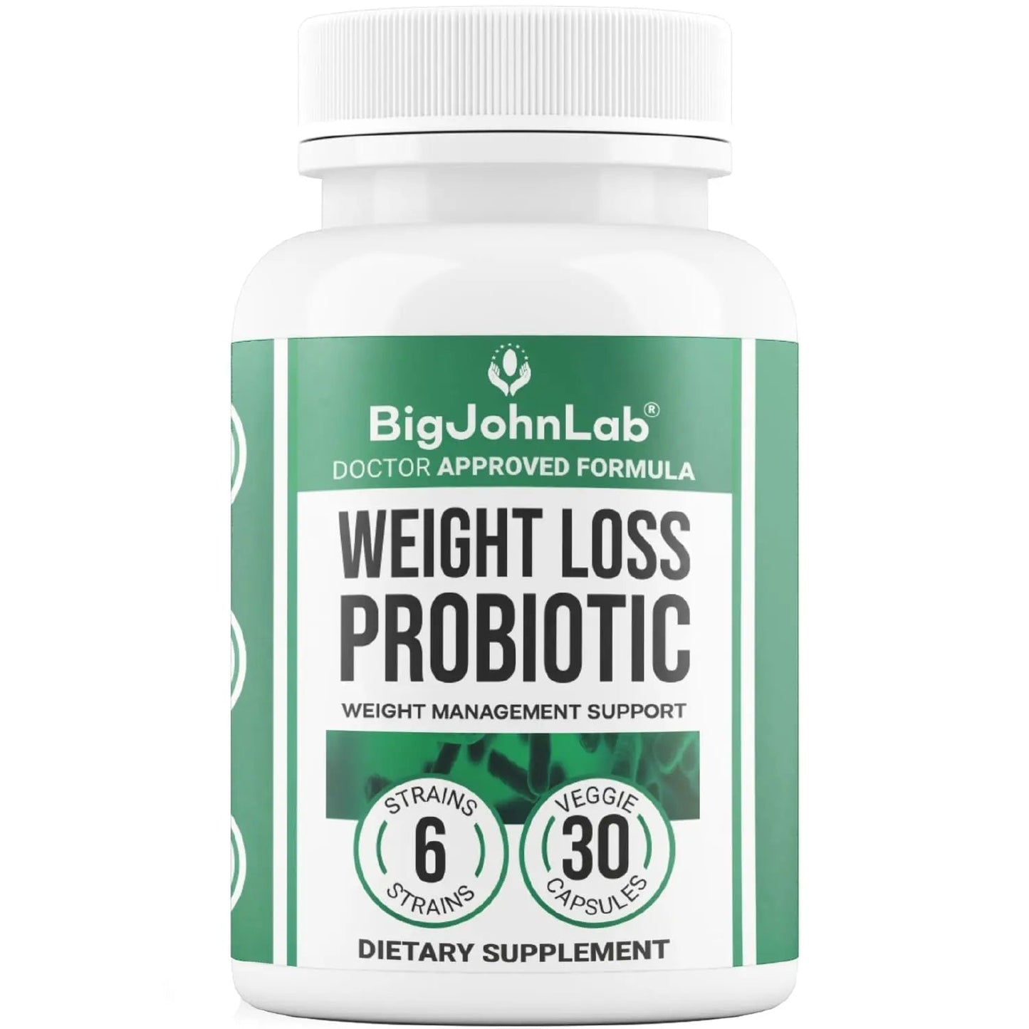 BIGJOHNLAB® - Probiotics for Weight Management & Bloating - 6 Probiotic Strains - Prebiotics - Key Ingredient Cayenne & Green Tea - Supports Gut Health - Weight Management for Women & Men - 30 CT - Maple Wellness Supplements