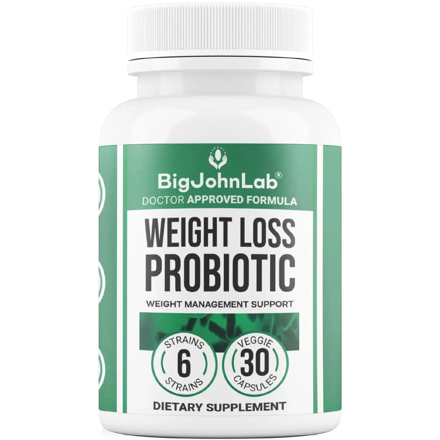 BIGJOHNLAB® - Probiotics for Weight Management & Bloating - 6 Probiotic Strains - Prebiotics - Key Ingredient Cayenne & Green Tea - Supports Gut Health - Weight Management for Women & Men - 30 CT - Maple Wellness Supplements
