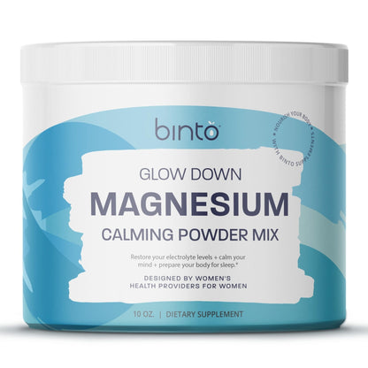 Binto Glow Down - Sleep Better & De-Stress with Our Berry Vanilla Magnesium Drink Mix, Made in USA, Sugar-Free, Preservative-Free, Gluten-Free Drink Mix (60 Day Supply) - Maple Wellness Supplements