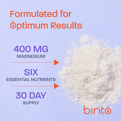 Binto Glow Down - Sleep Better & De-Stress with Our Berry Vanilla Magnesium Drink Mix, Made in USA, Sugar-Free, Preservative-Free, Gluten-Free Drink Mix (60 Day Supply) - Maple Wellness Supplements
