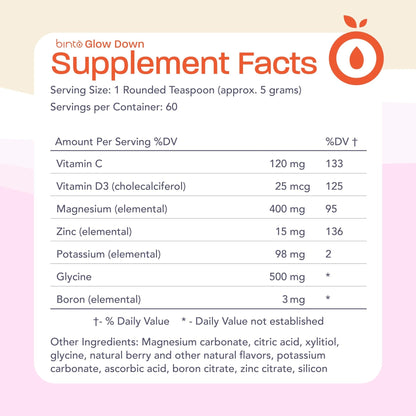 Binto Glow Down - Sleep Better & De-Stress with Our Berry Vanilla Magnesium Drink Mix, Made in USA, Sugar-Free, Preservative-Free, Gluten-Free Drink Mix (60 Day Supply) - Maple Wellness Supplements
