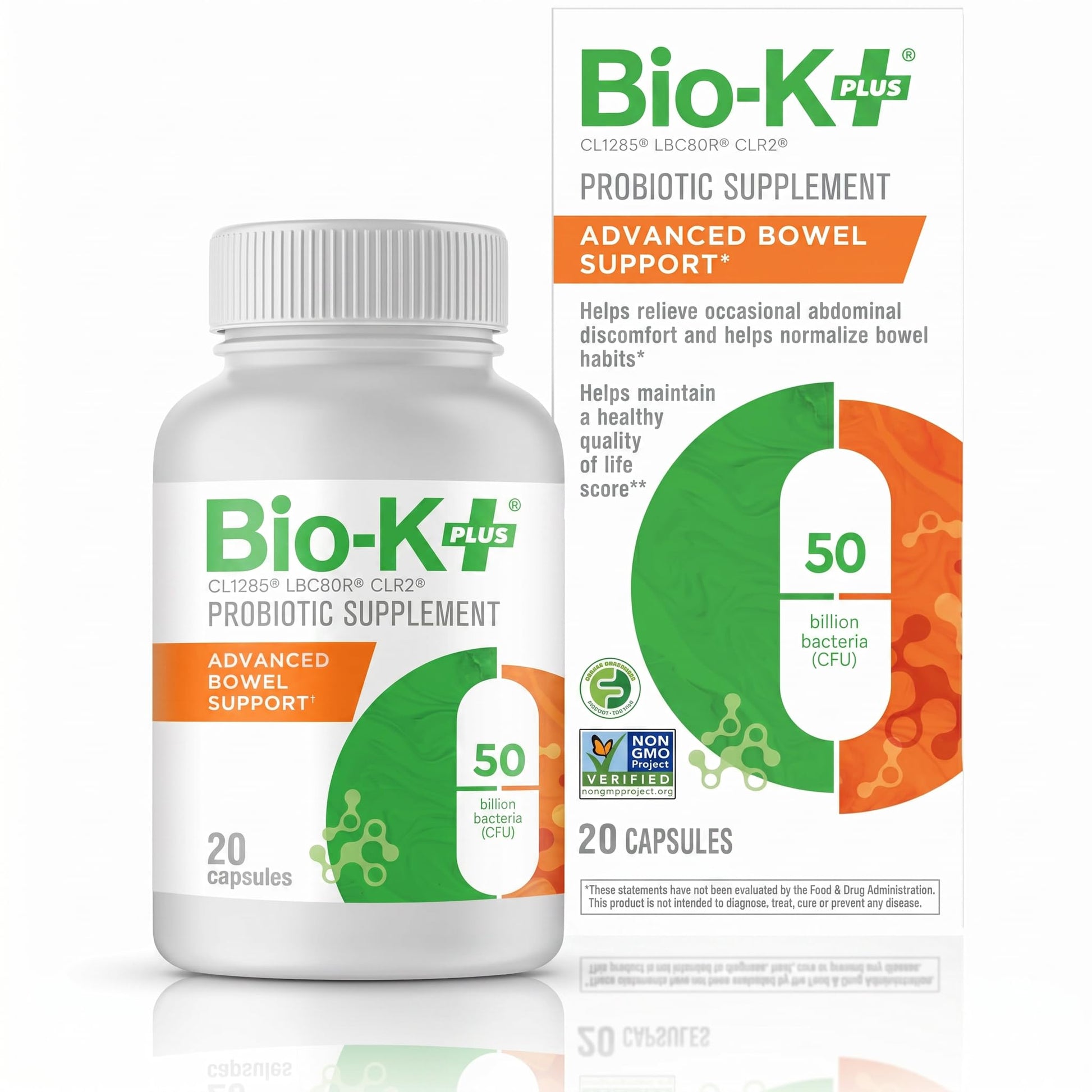Bio-K+ Probiotic Advanced Bowel Support – 50 Billion CFU – Vegan, Gluten-Free, Non-GMO – Supports Digestive Health & Regularity - Maple Wellness Supplements