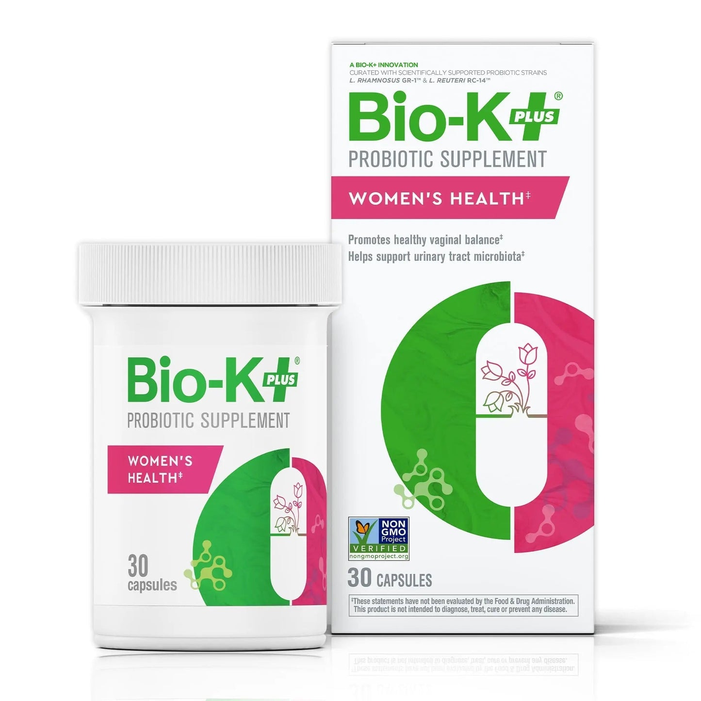 Bio-K+ Probiotic for Women support for Vaginal & Urinary Tract Health, Probiotic Supplement with 2 Billion CFU 2 Strains, Vegan, Shelf-Stable – 30 Capsules - Maple Wellness Supplements