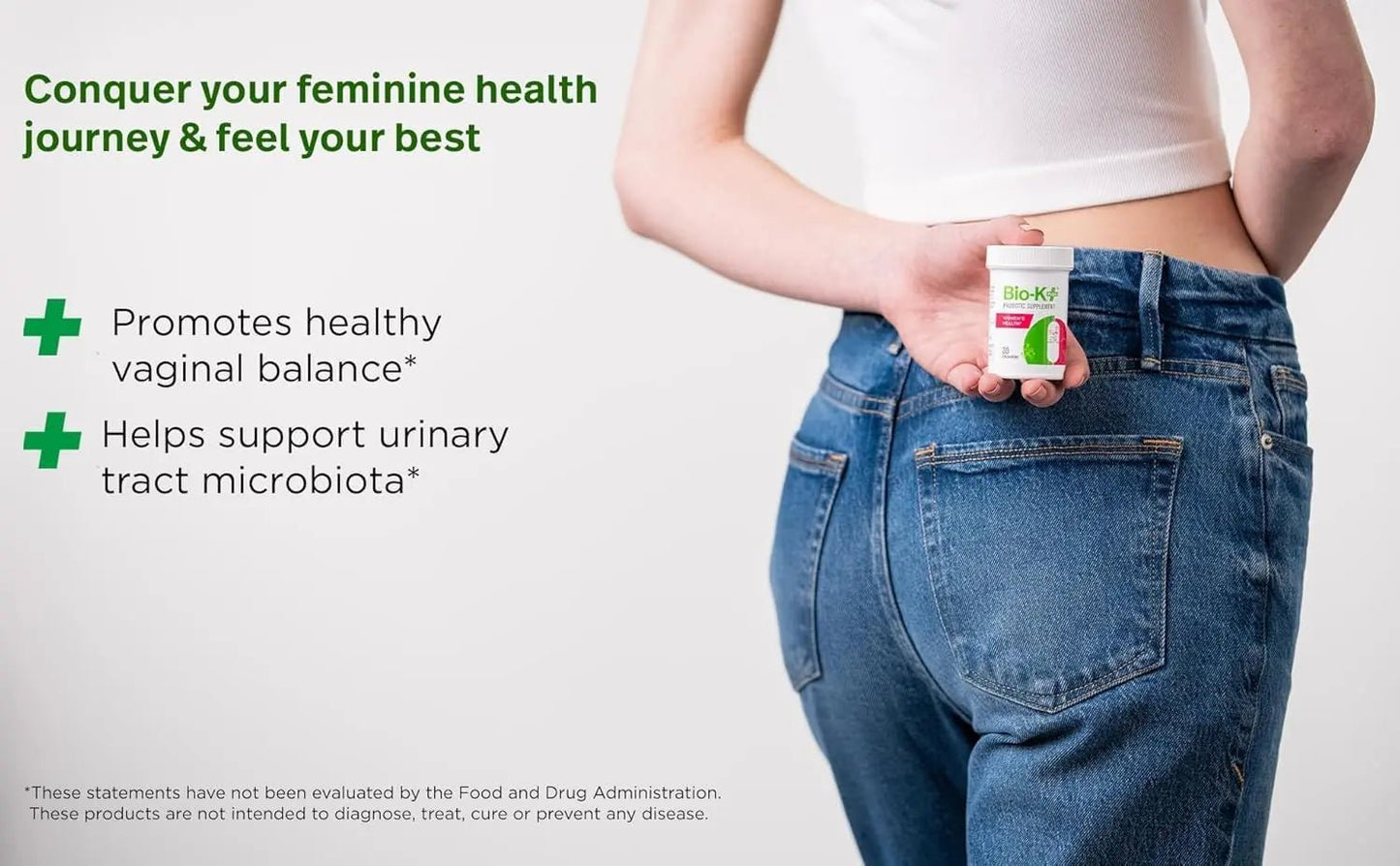 Bio-K+ Probiotic for Women support for Vaginal & Urinary Tract Health, Probiotic Supplement with 2 Billion CFU 2 Strains, Vegan, Shelf-Stable – 30 Capsules - Maple Wellness Supplements