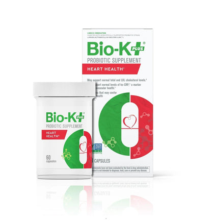 Bio-K+ Probiotics for Heart Health with Limosilactobacillus reuteri LRC – Heart Health Probiotic for Cholesterol & Cardiovascular Support, 5 Billion CFU, Vegan, Shelf-Stable – 60 Capsules - Maple Wellness Supplements