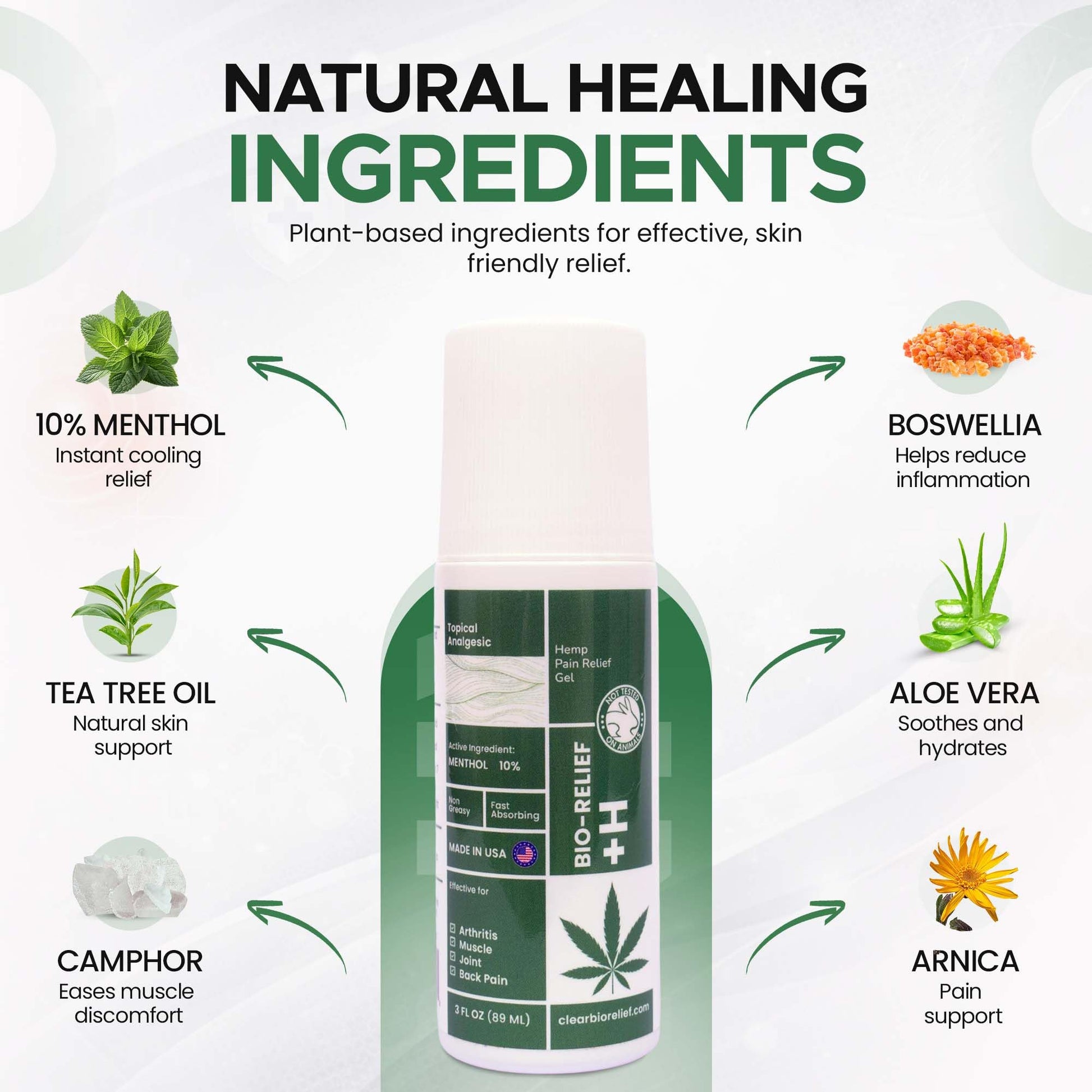 BIO-RELIEF Fast-Acting Hemp Pain Relief Roll On - Highly Effective, Cool & Topical Pain Relief Extra Strength for Arthritis, Muscle, Joint & Back – Easy Roll On Maximum Strength - Maple Wellness Supplements