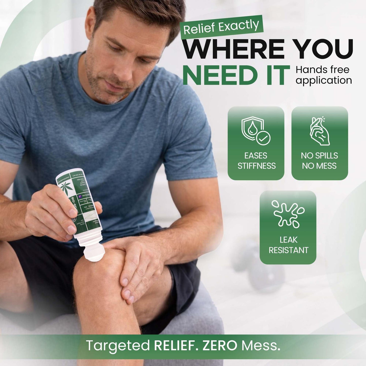 BIO-RELIEF Fast-Acting Hemp Pain Relief Roll On - Highly Effective, Cool & Topical Pain Relief Extra Strength for Arthritis, Muscle, Joint & Back – Easy Roll On Maximum Strength - Maple Wellness Supplements