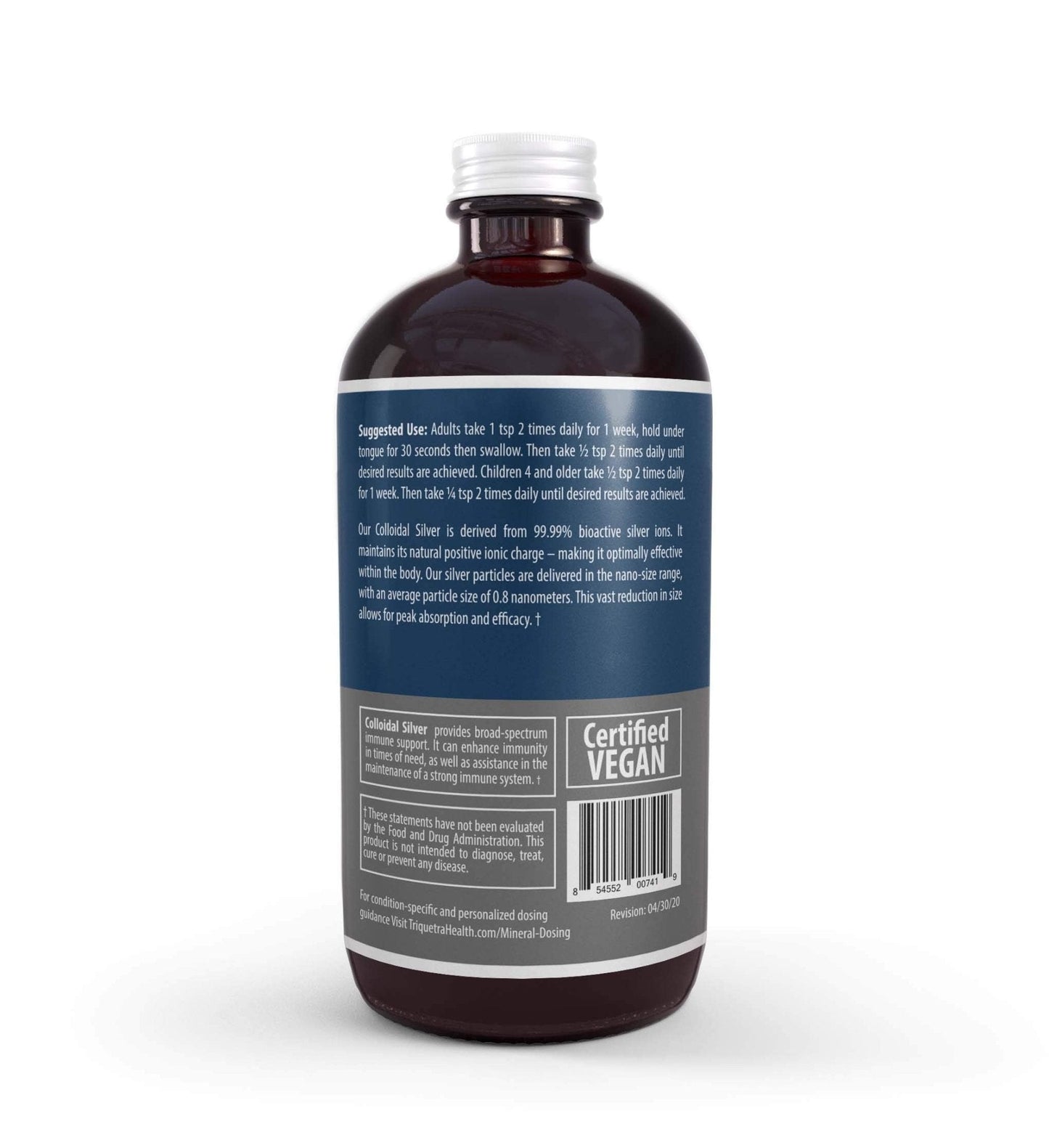 Bioactive Colloidal Silver - 8 oz, Glass Bottle, Vegan, Safe Doses with Highest Effectiveness - Nano Ions, 30 PPM - Immune Support (48 Servings) - Maple Wellness Supplements
