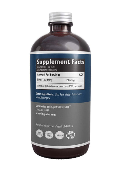 Bioactive Colloidal Silver - 8 oz, Glass Bottle, Vegan, Safe Doses with Highest Effectiveness - Nano Ions, 30 PPM - Immune Support (48 Servings) - Maple Wellness Supplements