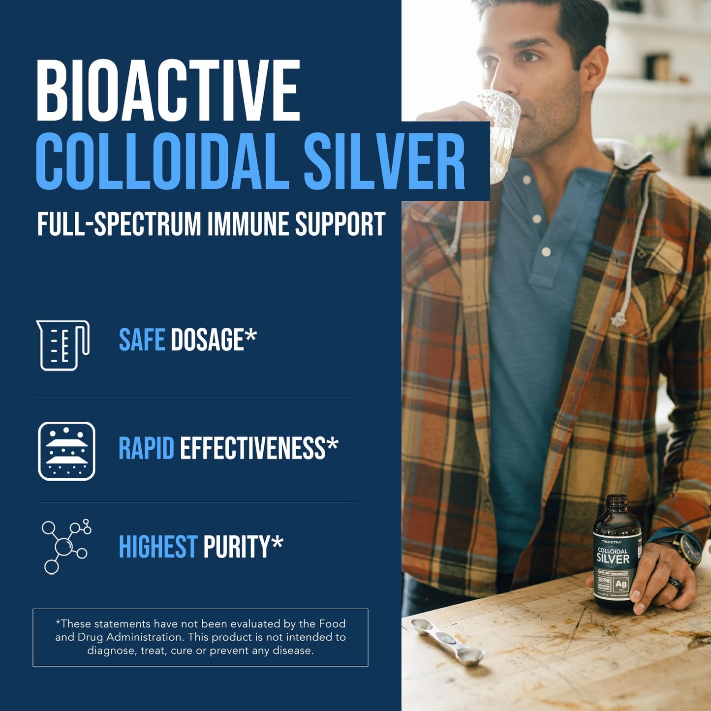 Bioactive Colloidal Silver - 8 oz, Glass Bottle, Vegan, Safe Doses with Highest Effectiveness - Nano Ions, 30 PPM - Immune Support (48 Servings) - Maple Wellness Supplements