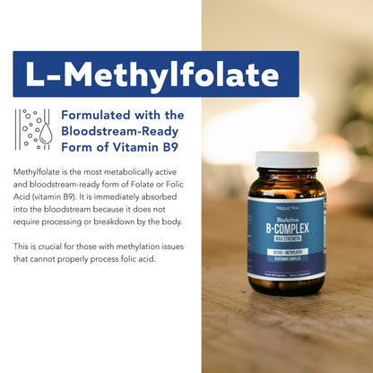 BioActive Vitamin B Complex - Blood Stream Ready, Methylated B Complex - Featuring Methylfolate, 3 BioActive Forms of B12, BenfoPure® B1 & Pantesin - Maple Wellness Supplements
