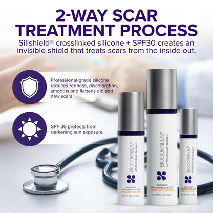 Biocorneum Advanced Scar Treatment with Silishield® & SPF 30 10g – Medical Grade Silicone Gel to Support Healing of Surgical Scars and Marks - Maple Wellness Supplements