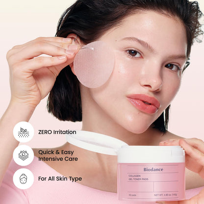Biodance Collagen Gel Toner Pads, Pore Minimizer for Face, Improving Elasticity, Plumping Toner Pads for Sensitive Skin - Maple Wellness Supplements