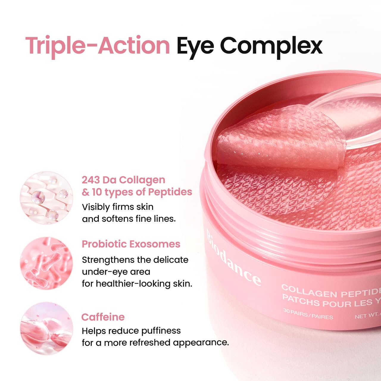 BIODANCE Collagen Peptide Eye Patches, Anti Wrinkle & Smile Line Patches for Face, Under Eye Mask for Fine Lines & Eye Bags - Maple Wellness Supplements