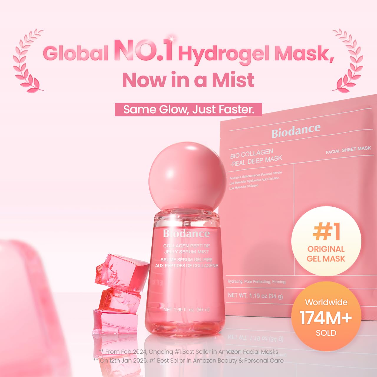 BIODANCE Collagen Peptides Jelly Serum Mist, Hydrating Face Mist, Plumping, Anti-Aging - Maple Wellness Supplements