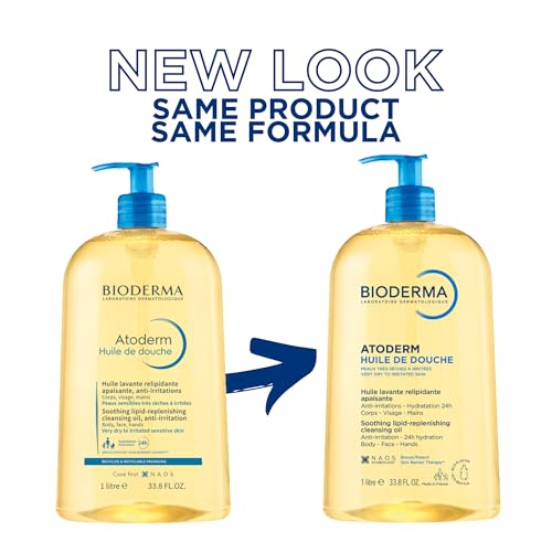 Bioderma Atoderm Shower Oil, Cleansing Oil For Face & Body, Nourishing Cleansing Oil For Dry to Atopic Sensitive Skin - Maple Wellness Supplements