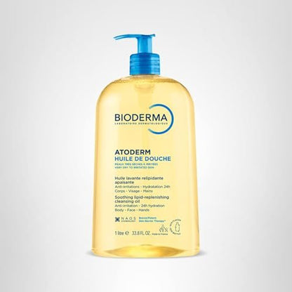 Bioderma Atoderm Shower Oil, Cleansing Oil For Face & Body, Nourishing Cleansing Oil For Dry to Atopic Sensitive Skin - Maple Wellness Supplements