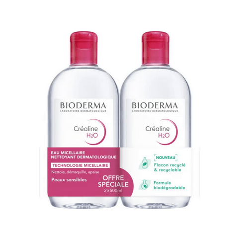 BIODERMA Créaline H2O L'Eau Micellaire Originale Lot de 2 x 500 ml - Maple Wellness Supplements