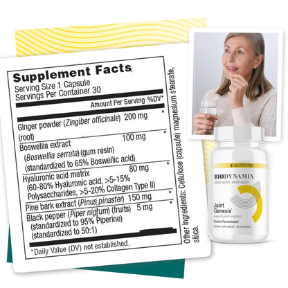 BioDynamix Joint Genesis - Joint Support Supplement - with Mobilee and Boswellia Serrata - for Comfortable, Flexible Joints - 30-Day Supply - Maple Wellness Supplements