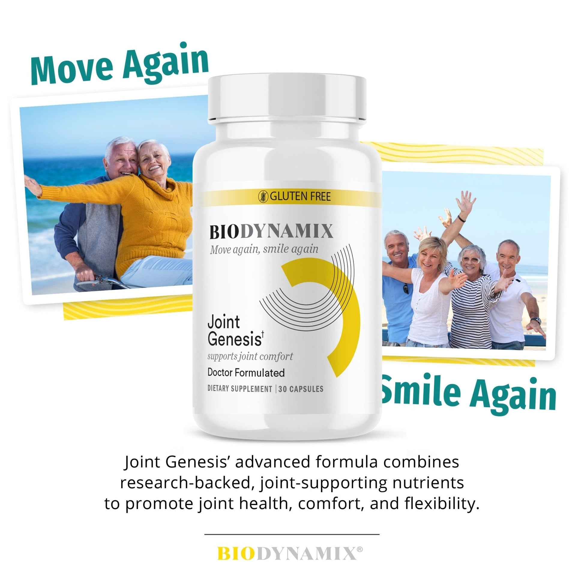 BioDynamix Joint Genesis - Joint Support Supplement - with Mobilee and Boswellia Serrata - for Comfortable, Flexible Joints - 30-Day Supply - Maple Wellness Supplements