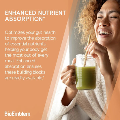 BioEmblem Probiotics for Women & Men – 55 Billion CFU | 11 Strains with Prebiotics & Postbiotics | Jerusalem Artichoke & Inulin | Digestive & Immune Support, Nutrient Absorption | Non-GMO,45 Capsules - Maple Wellness Supplements