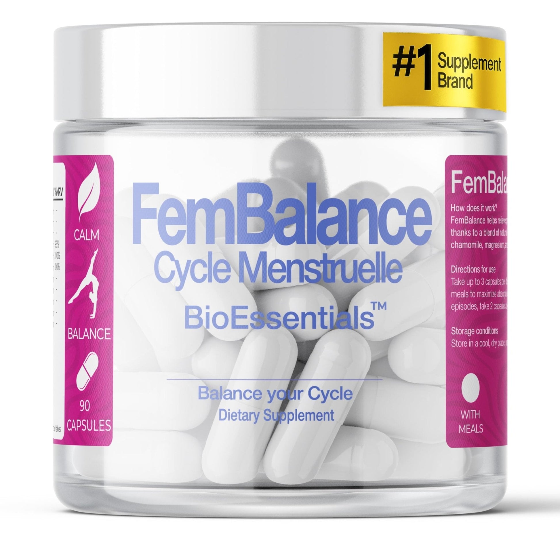 BioEssentials FemBalance® – Women’s Hormone Balance Supplement for PMS Support & Menstrual Cramp Relief - Ashwagandha, Magnesium & Chamomile for Hormonal Balance, Mood & Energy – 90 Vegan Capsules - Maple Wellness Supplements