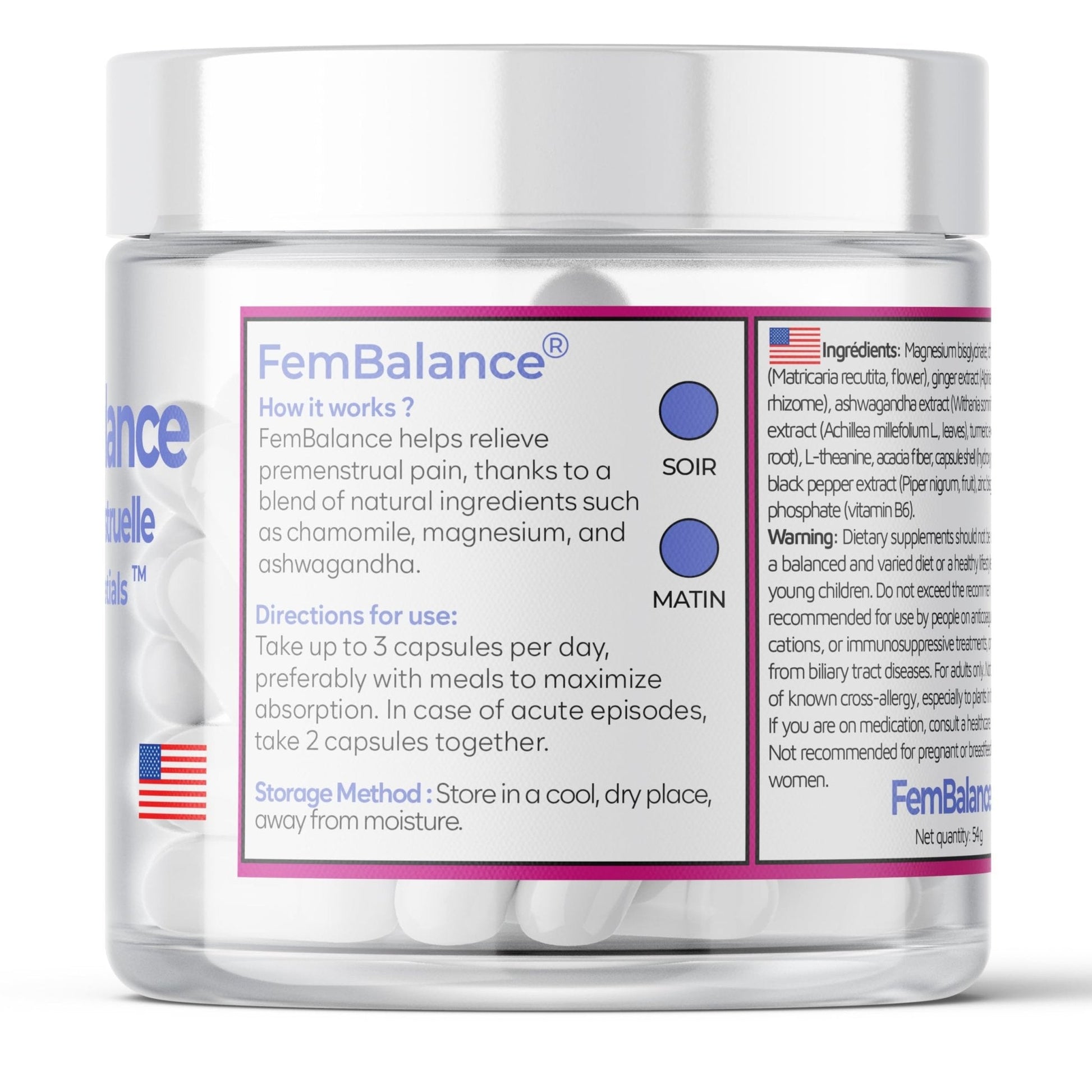 BioEssentials FemBalance® – Women’s Hormone Balance Supplement for PMS Support & Menstrual Cramp Relief - Ashwagandha, Magnesium & Chamomile for Hormonal Balance, Mood & Energy – 90 Vegan Capsules - Maple Wellness Supplements