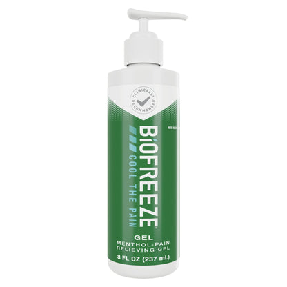 Biofreeze Pain Relief Gel, Arthritis Pain Reliver, Knee & Lower Back Pain Relief, Sore Muscle Relief, Neck Pain Relief, Pharmacist Recommended, 8 FL OZ Biofreeze Menthol Gel - Maple Wellness Supplements