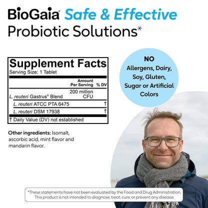 BioGaia Gastrus Gut Health Probiotic | Eases Abdominal Discomfort, Gas & Bloating | Promotes Regularity & a Healthy Gut | Contributes to a Balanced Microbiome | Backed by 30 Years of Research - Maple Wellness Supplements