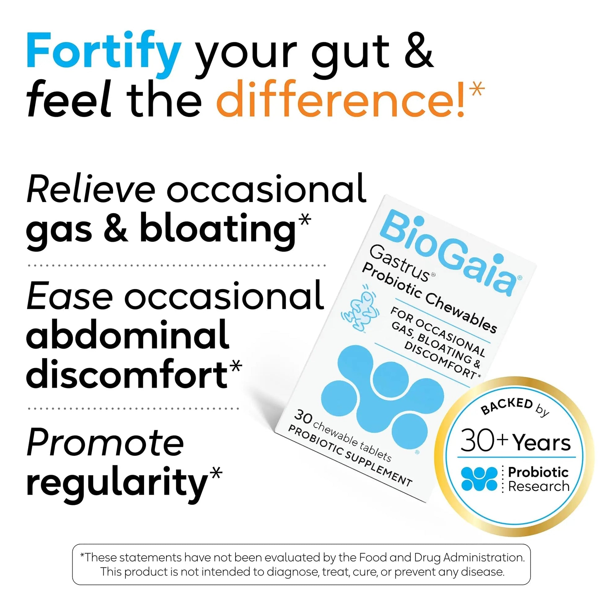 BioGaia Gastrus Gut Health Probiotic | Eases Abdominal Discomfort, Gas & Bloating | Promotes Regularity & a Healthy Gut | Contributes to a Balanced Microbiome | Backed by 30 Years of Research - Maple Wellness Supplements