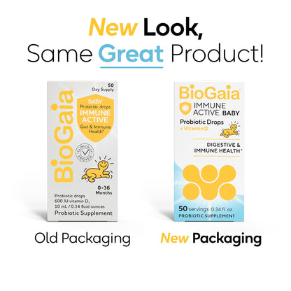 BioGaia Immune Active Baby Probiotic Drops + Vitamin D | for Babies & Toddlers 0-36 Months | Supports Digestive & Immune Health - Maple Wellness Supplements