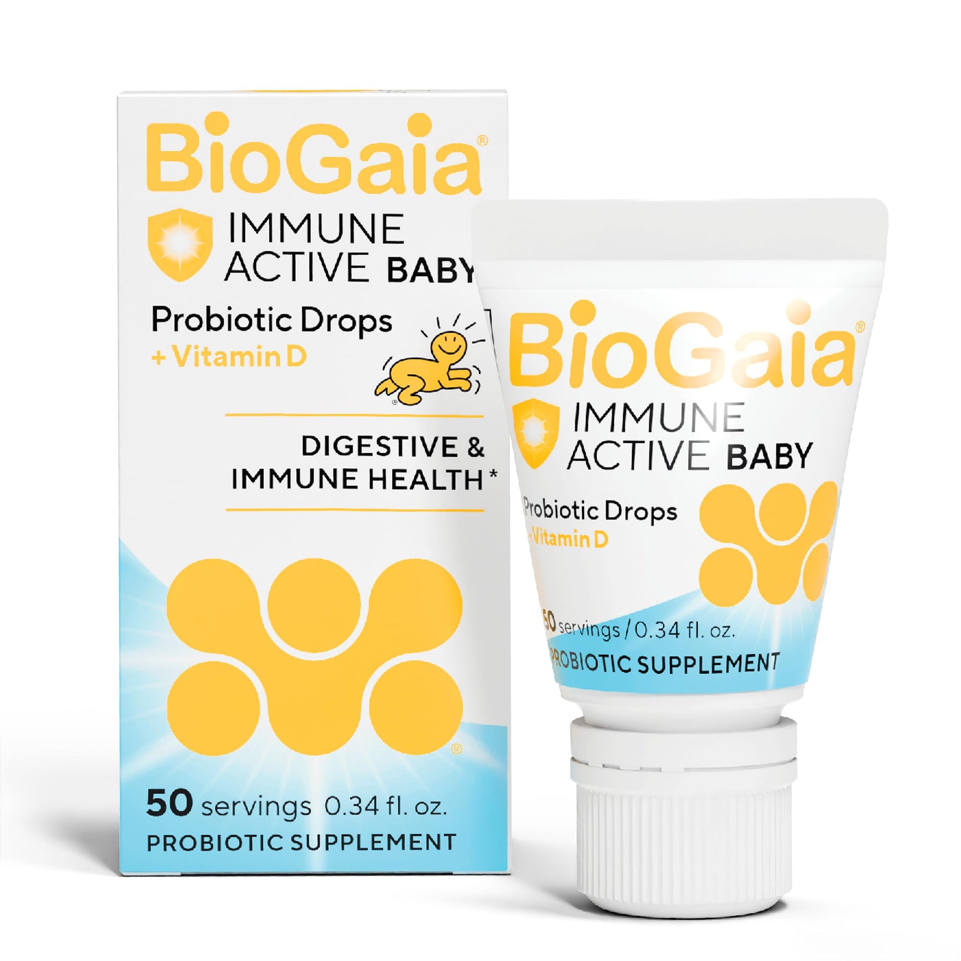 BioGaia Immune Active Baby Probiotic Drops + Vitamin D | for Babies & Toddlers 0-36 Months | Supports Digestive & Immune Health - Maple Wellness Supplements