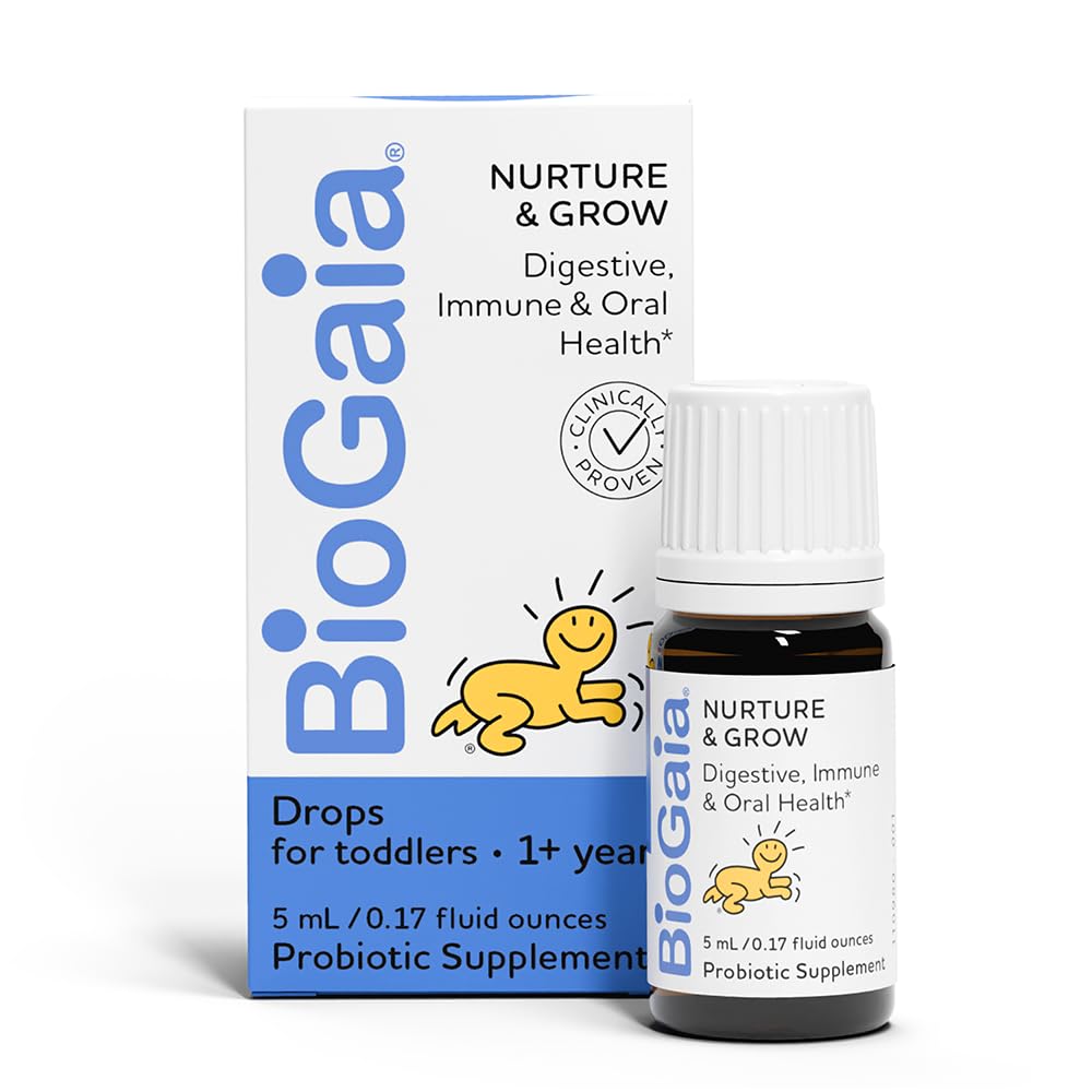 BioGaia Nurture & Grow for Toddlers | Ages 1+ | Liquid Probiotic | Allergen-Free | Triple-Benefit Probiotic for Kids | Digestive Health - Maple Wellness Supplements